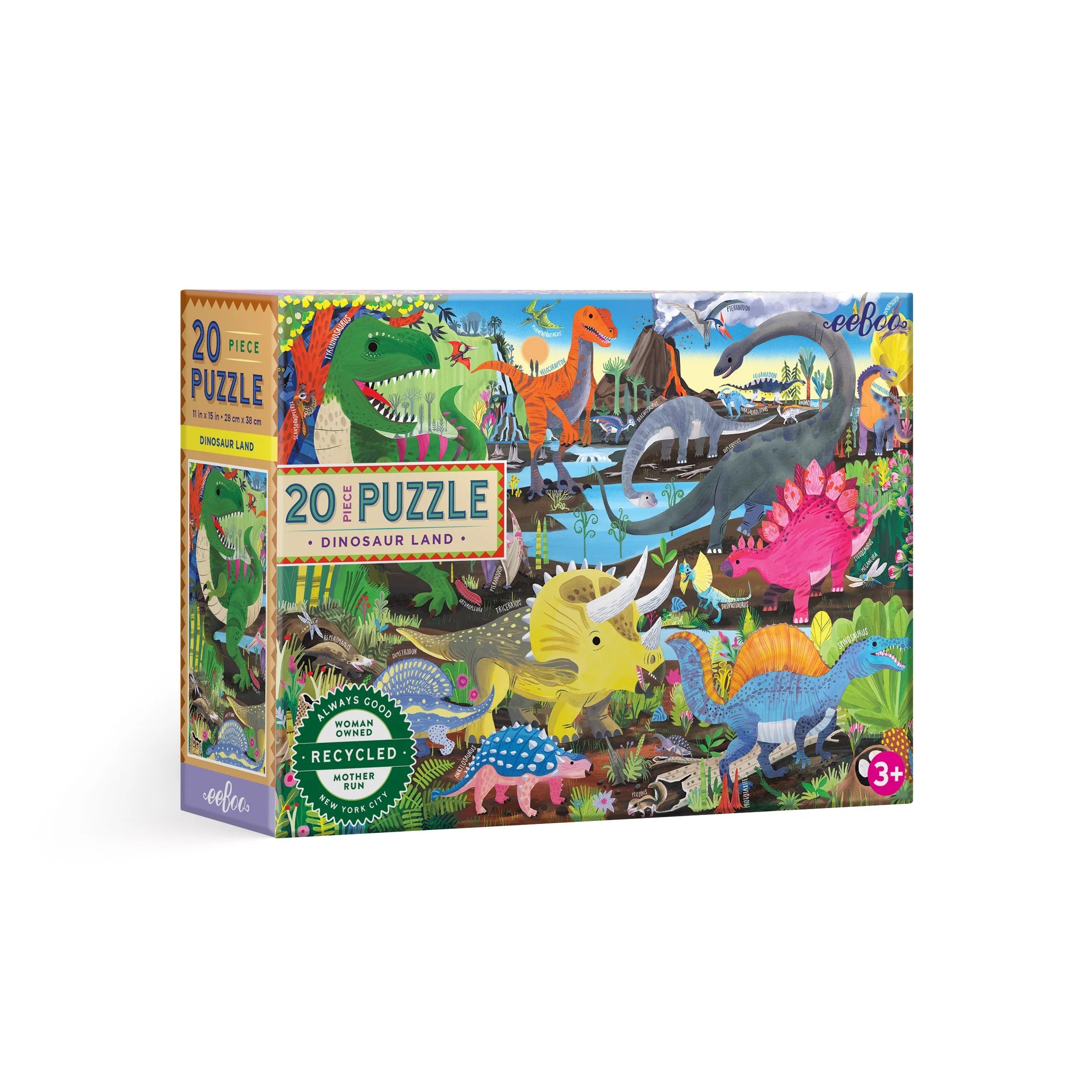 Braille - compatible puzzles for visually - impaired users Dinosaur Land 20 pc Puzzle Braille - compatible puzzles for visually - impaired users Dinosaur Land 20 pc Puzzle