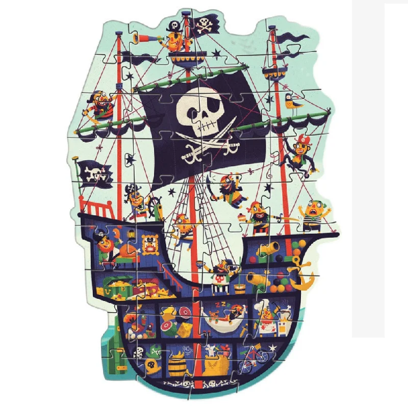 Puzzle - shaped coasters for table protection​ Djeco Giant Puzzles - The Pirate Ship