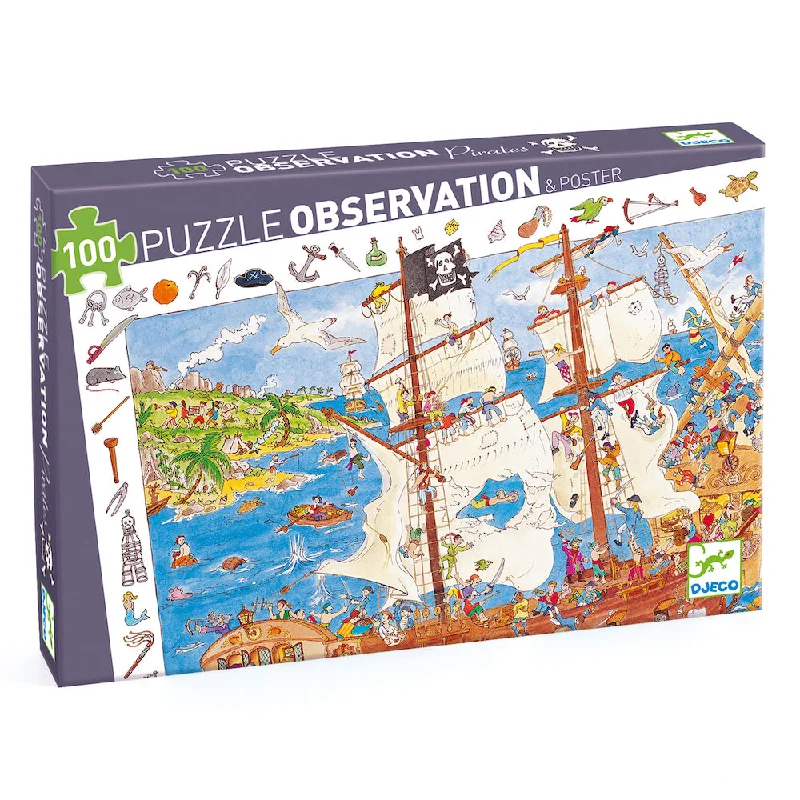 Miniature puzzles for keychain or pocket - sized fun​ Djeco Observation Pirates Childrens Jigsaw Puzzle