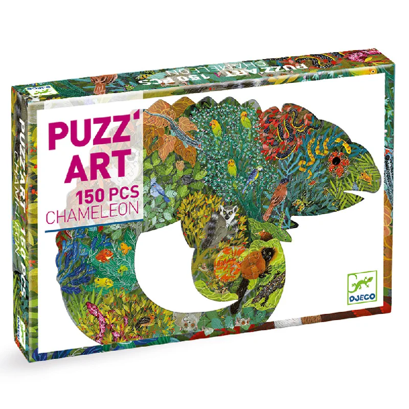 Toddler - friendly puzzles with large pieces​ Djeco Puzzle Art - Chameleon