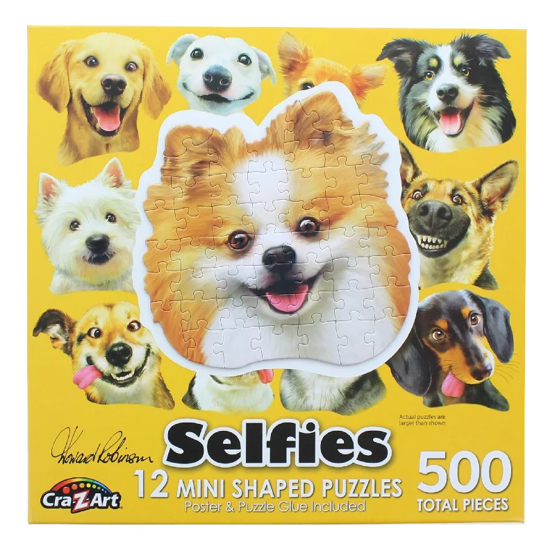 Puzzle challenges with time - limits for competitive play Dog Selfies | 12 Mini Jigsaw Puzzles | 500 Total Pieces Puzzle challenges with time - limits for competitive play Dog Selfies | 12 Mini Jigsaw Puzzles | 500 Total Pieces