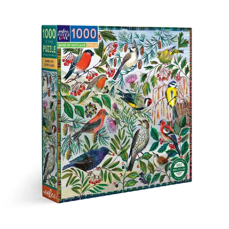 Puzzle - shaped storage boxes for keeping items organized​ eeBoo 1000 Piece Jigsaw Puzzle - Birds Of Scotland