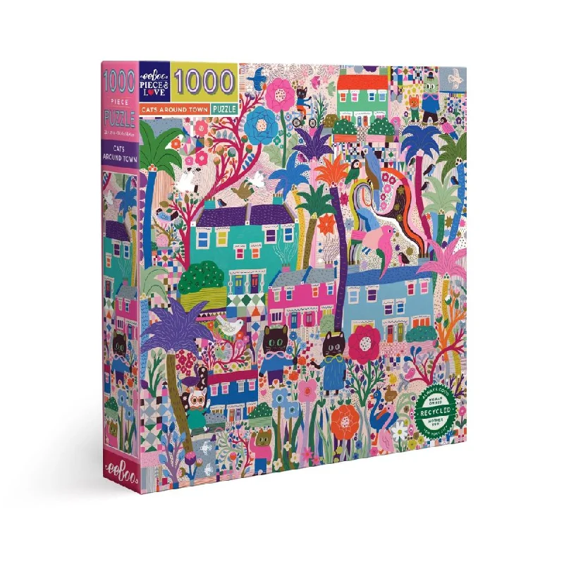 Puzzle - based memory games for cognitive improvement eeBoo 1000 Piece Jigsaw Puzzle - Cats Around Town Puzzle - based memory games for cognitive improvement eeBoo 1000 Piece Jigsaw Puzzle - Cats Around Town