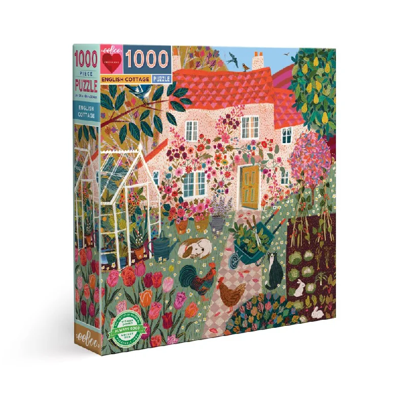 Puzzle sets with interchangeable parts​ eeBoo English Cottage - 1000 Piece Puzzle