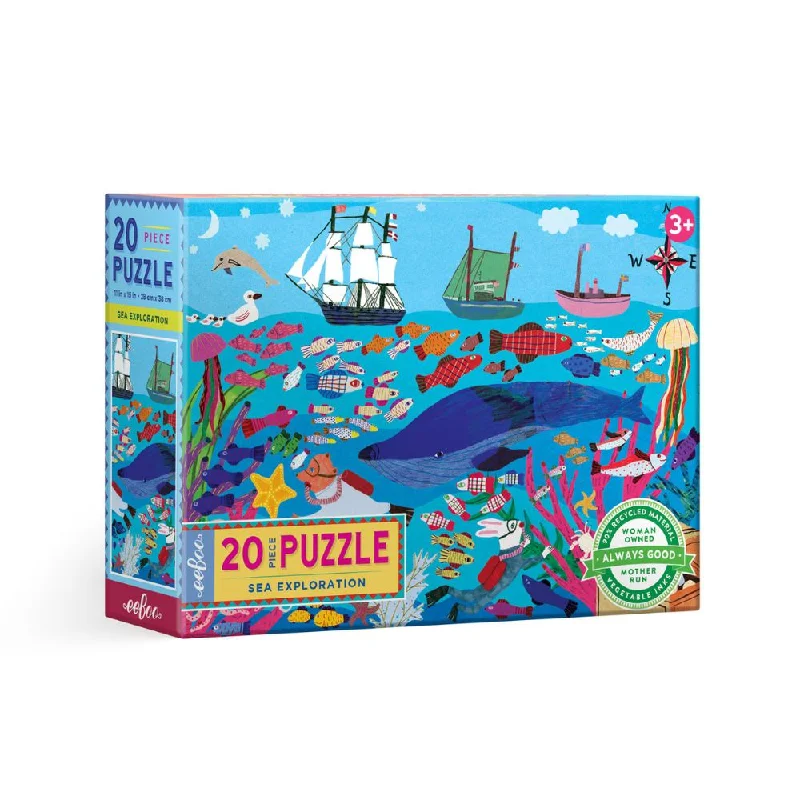 Giant - scale puzzles for large - space displays eeBoo Sea Exploration 20 piece puzzle Giant - scale puzzles for large - space displays eeBoo Sea Exploration 20 piece puzzle