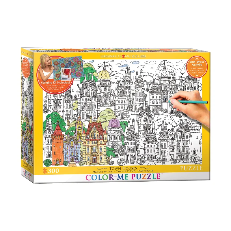 Toddler - friendly puzzles with large pieces​ Color-Me Puzzle - Town Houses: 300 Pcs