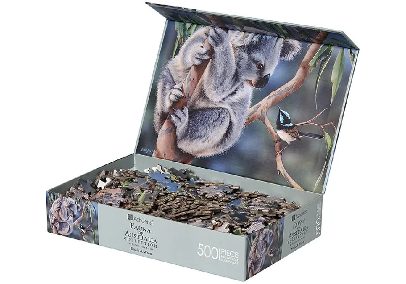 Puzzle - shaped ice cube trays for unique ice cubes​ Ashdene 500-Piece Jigsaw Puzzle Fauna of Australia, Koala & Wren