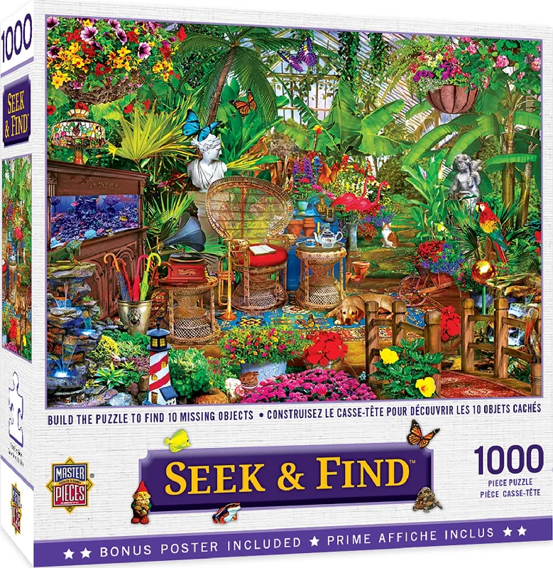 Puzzle - shaped bookends for book lovers​ Garden Hideaway 1000 Piece Jigsaw Puzzle
