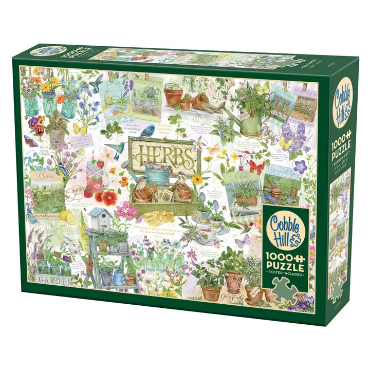 Beach - themed puzzles with palm trees and waves​ HERB GARDEN 1000PC PUZZLE