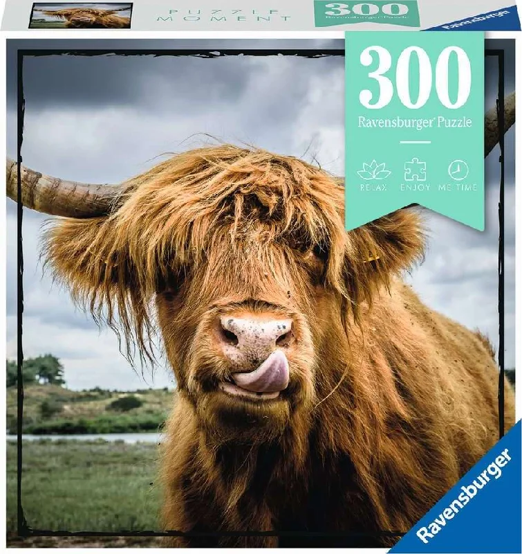 Puzzle - based logic games for brain training​ Highland Cows 300 pc Puzzle Moments Puzzle