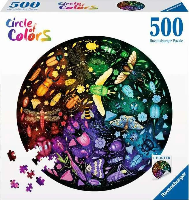 Puzzle - based board games combining multiple elements​ Insects 500 pc Round Puzzle