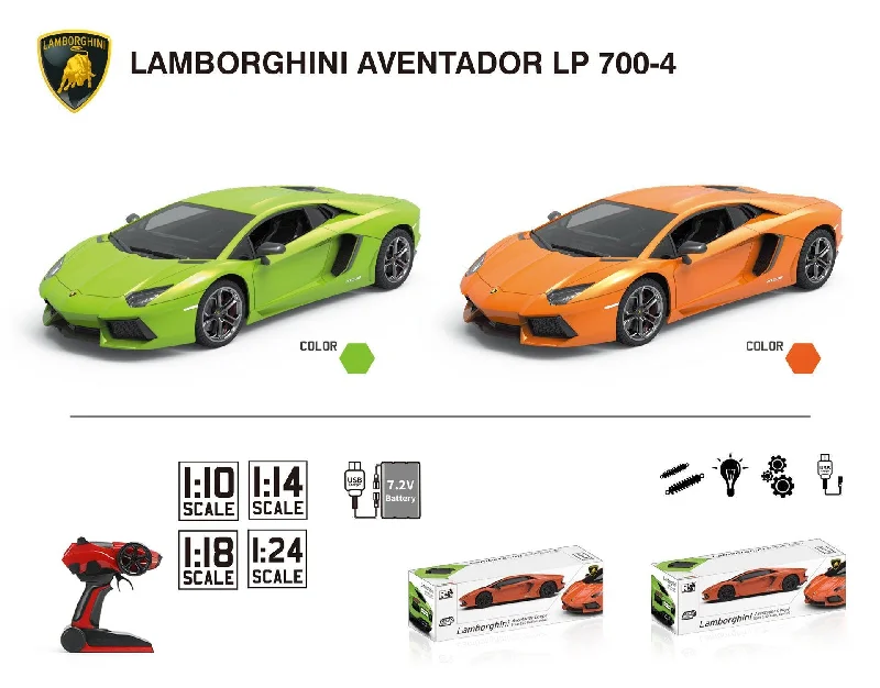 Lamborghini Aventador LP 700-4 Remote Control Car with Lights 1:18 Scale