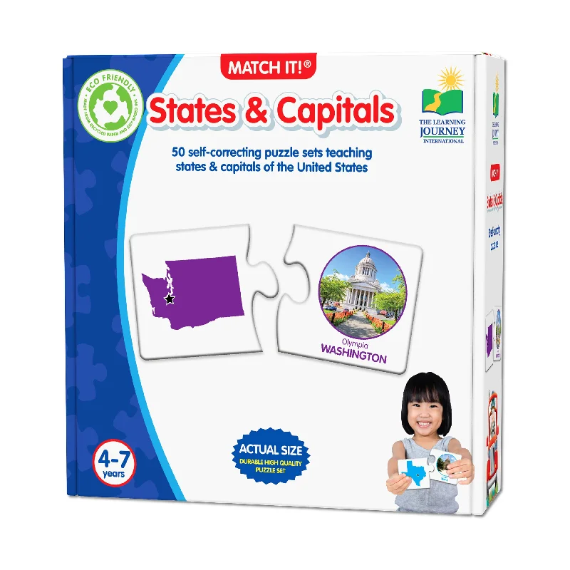 Puzzle - shaped candles for decorative purposes​ Match It! - States & Capitals