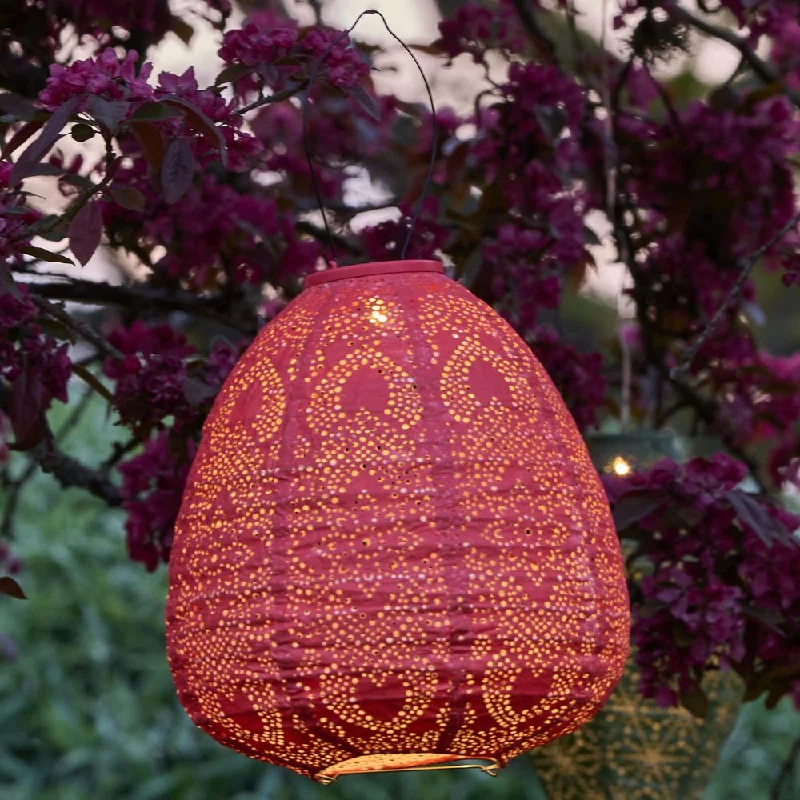 Puzzle - based storytelling activities for kids​ Lumina Outdoor LED Solar Lantern - Red Dome 26cm