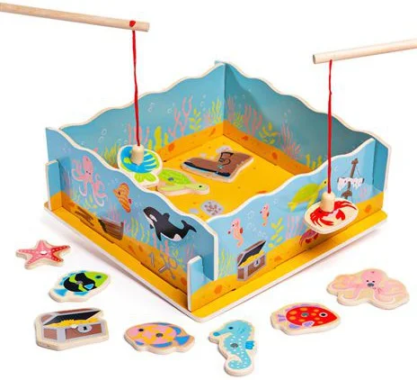 Puzzle - shaped wall clocks for timekeeping with style​ Magnetic Wooden Fishing Game with Base