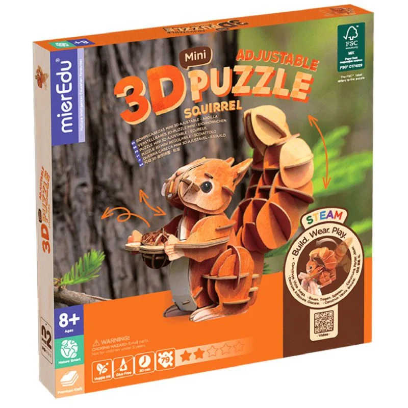 Puzzle - based language - learning games​ MierEdu Mini Adjustable 3D Puzzle Squirrel