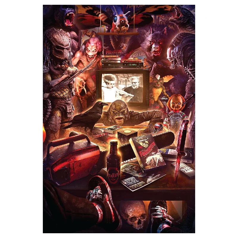 Puzzle - themed greeting cards with puzzle - solving elements​ Monster Mayhem 1000-Piece Jigsaw Puzzle By Rachid Lotf | Toynk Exclusive
