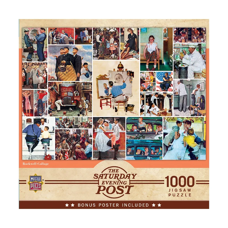 Puzzle - inspired clothing with puzzle prints​ The Saturday Evening Post - Norman Rockwell Collage: 1000 Pcs