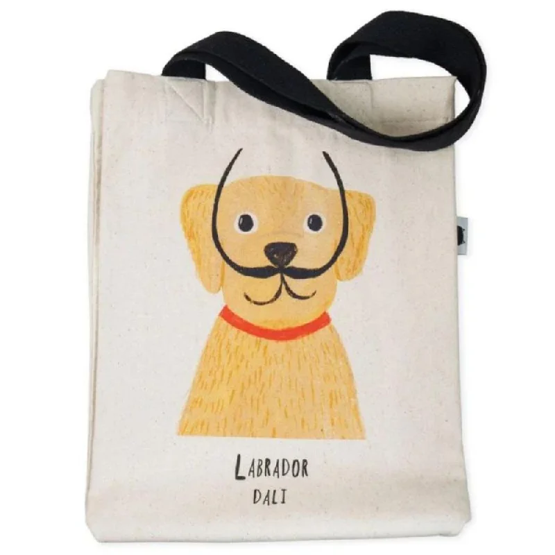 Puzzle - inspired jewelry with small puzzle elements​ Niaski Large Tote Bag - Labrador Dali