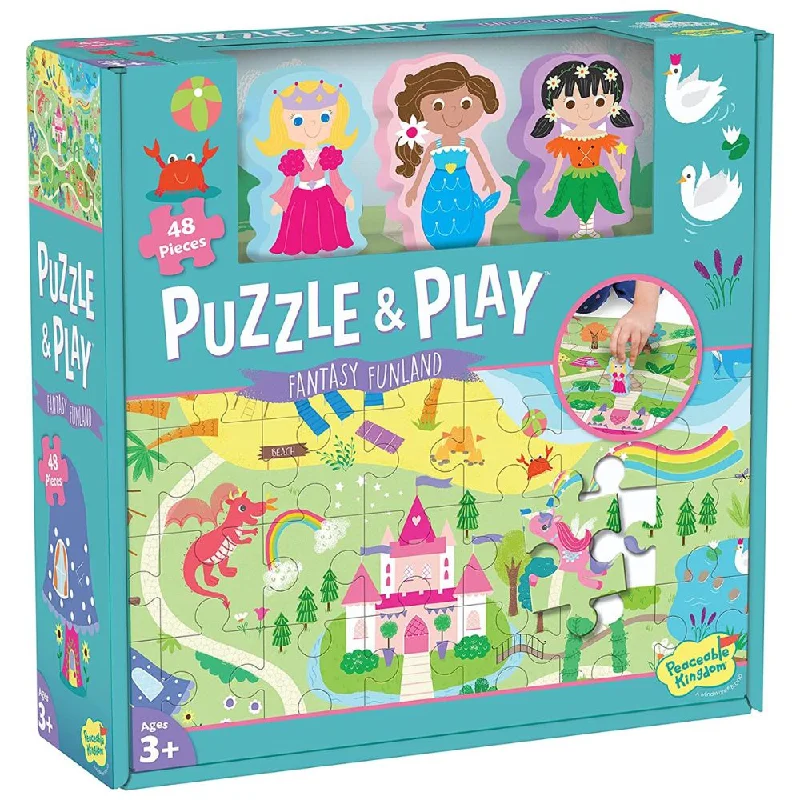 Puzzle - shaped magnets for fridge decoration Peaceable Kingdom - Puzzle & Play Fantasy Funland