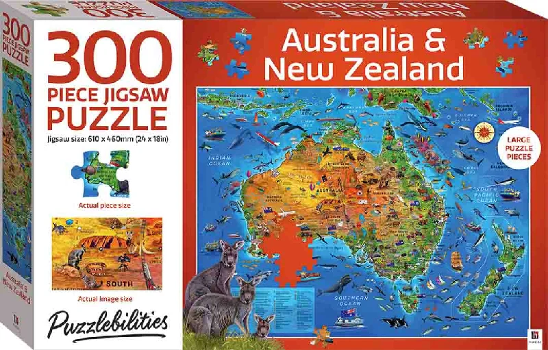 Puzzle - solving contests with cash prizes 300-Piece Jigsaw Puzzle Puzzlebilities, Australia and New Zealand Map Puzzle - solving contests with cash prizes 300-Piece Jigsaw Puzzle Puzzlebilities, Australia and New Zealand Map