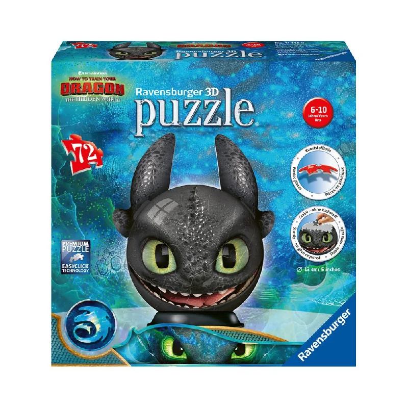 3D puzzles with intricate building elements Ravensburger How to Train Your Dragon Toothless 3D Puzzle 3D puzzles with intricate building elements Ravensburger How to Train Your Dragon Toothless 3D Puzzle