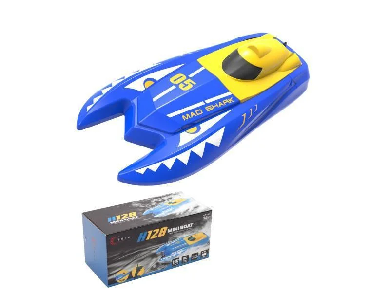 Remote Controlled RC Mini Speed Boat - Blue/Yellow