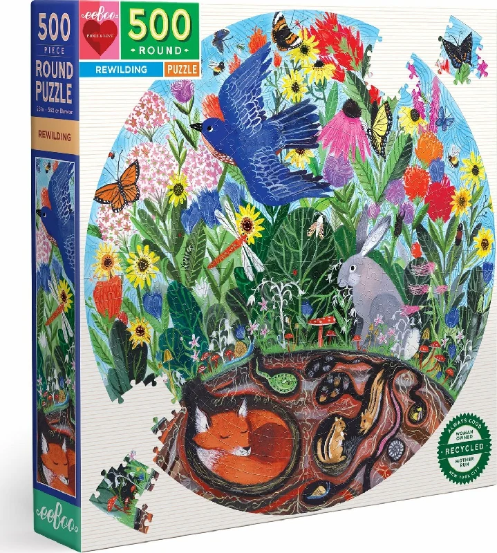 Valentine's Day heart - shaped puzzles​ Rewilding 500 pc Round Puzzle