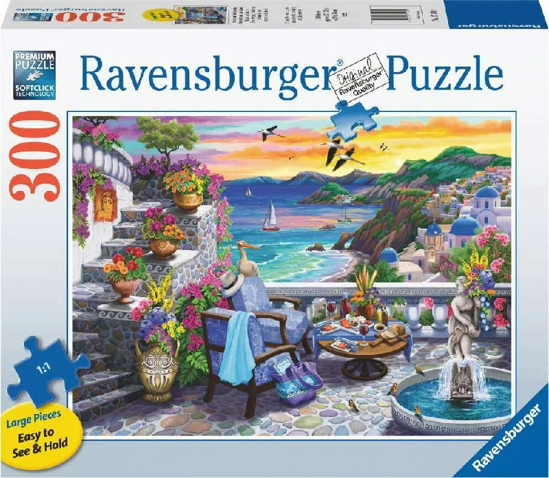 Puzzle - themed hair accessories for fashion statements Santorini Sunset 300 pc Large Format Puzzle Puzzle - themed hair accessories for fashion statements Santorini Sunset 300 pc Large Format Puzzle