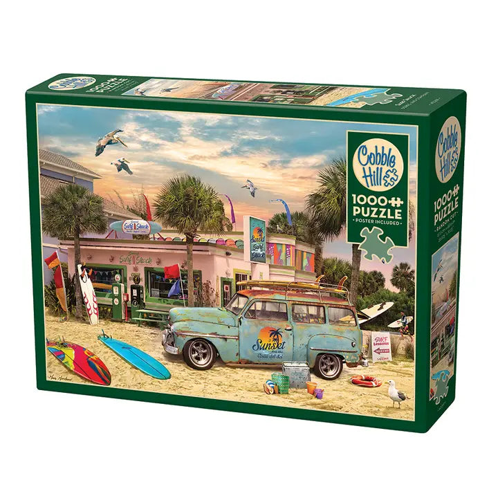 Puzzle - shaped wall clocks for timekeeping with style​ SURF SHACK 1000PC PUZZLE