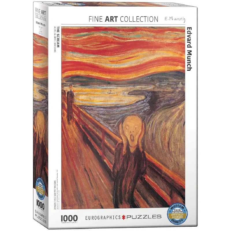 Jigsaw puzzles with glow - in - the - dark pieces The Scream by Edvard Munch 1000 Piece Jigsaw Puzzle Jigsaw puzzles with glow - in - the - dark pieces The Scream by Edvard Munch 1000 Piece Jigsaw Puzzle