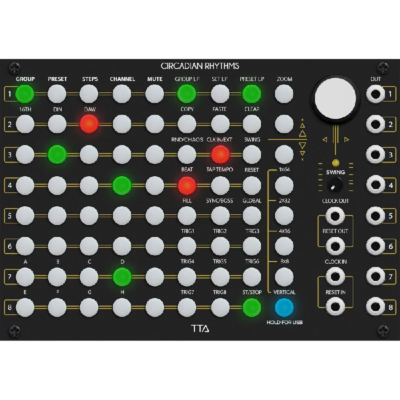 Bouzouki for Greek folk music​ TipTop Audio Circadian Rhythms Performance Sequencer Eurorack Module (36 HP, Black)