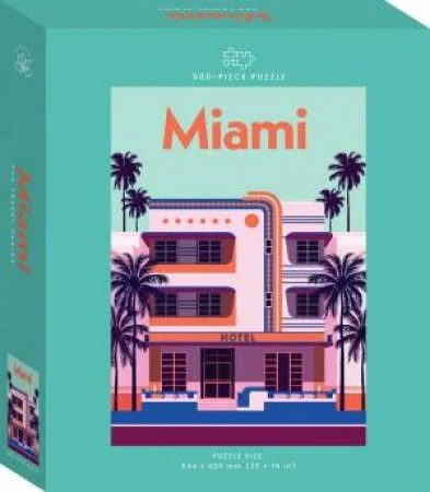 Puzzle - themed tote bags for carrying essentials 500-Piece Jigsaw The Travel Series, Miami Puzzle - themed tote bags for carrying essentials 500-Piece Jigsaw The Travel Series, Miami