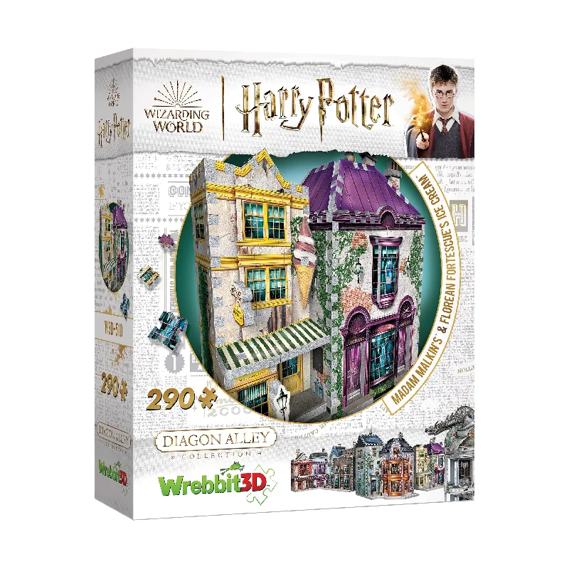 Puzzle - inspired pottery with puzzle - like textures​ Harry Potter Diagon Alley Collection - Madam Malkin's & Florean Fortescue's Ice Cream 3D Puzzle: 290 Pcs