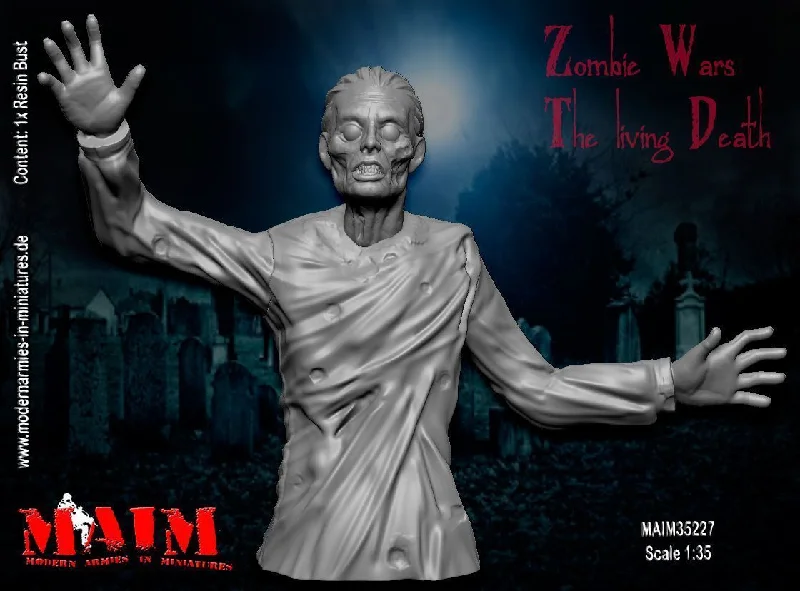 Zombie Bust Halffigure #3 /1:35 scale resin model kit