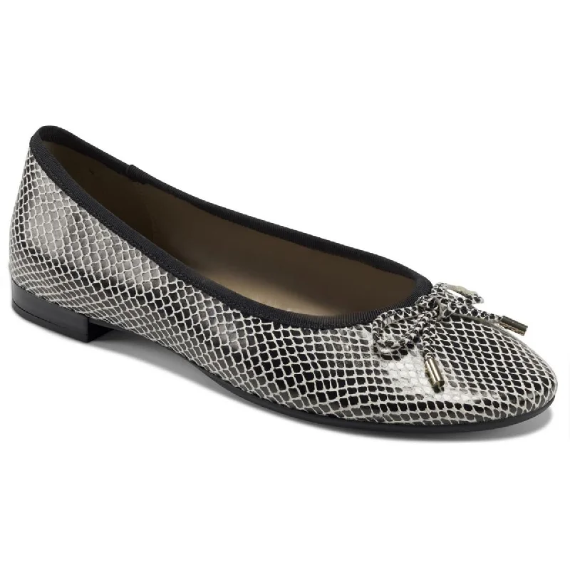 Aerosoles Womens Crystal Faux Leather Snake Print Loafers