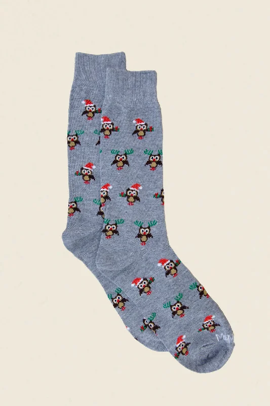 Mens Holiday Owl Socks