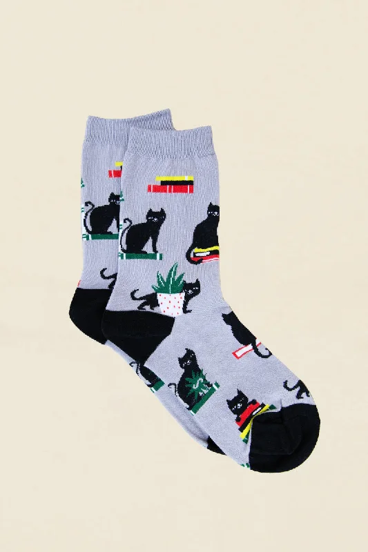 Womens Booked For Meow Socks