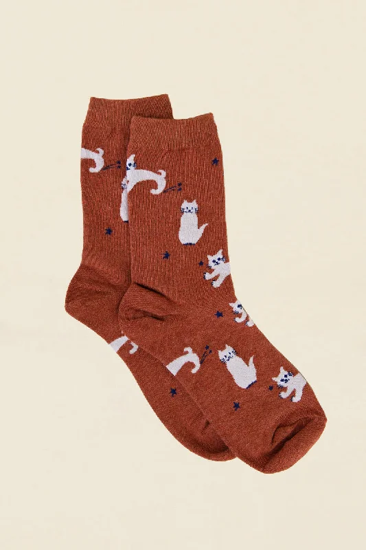 Womens Cat Meow Socks