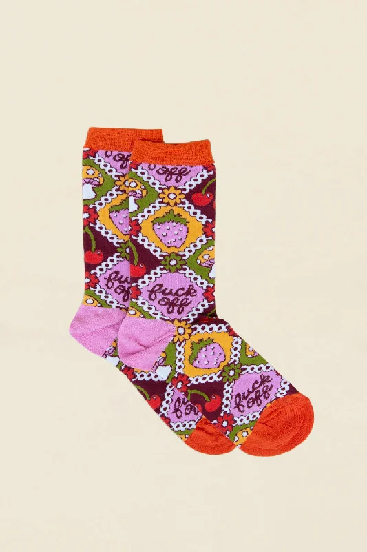 Womens Fuck Off Retro Socks