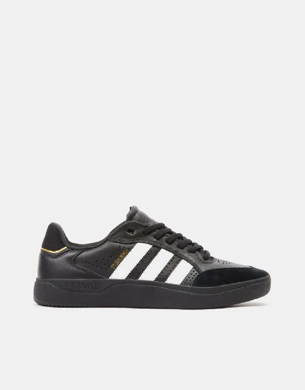 adidas Tyshawn Low Skate Shoes - Core Black/White/Gold Metallic