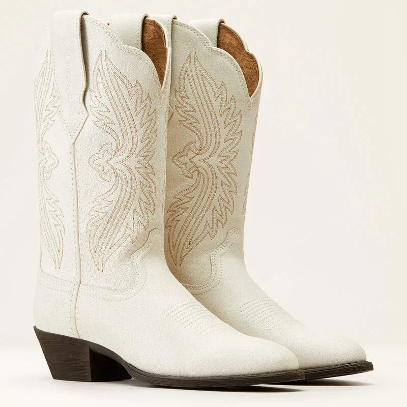 Ariat® Women's Heritage R Toe StretchFit Western Boots - Distressed Ivory