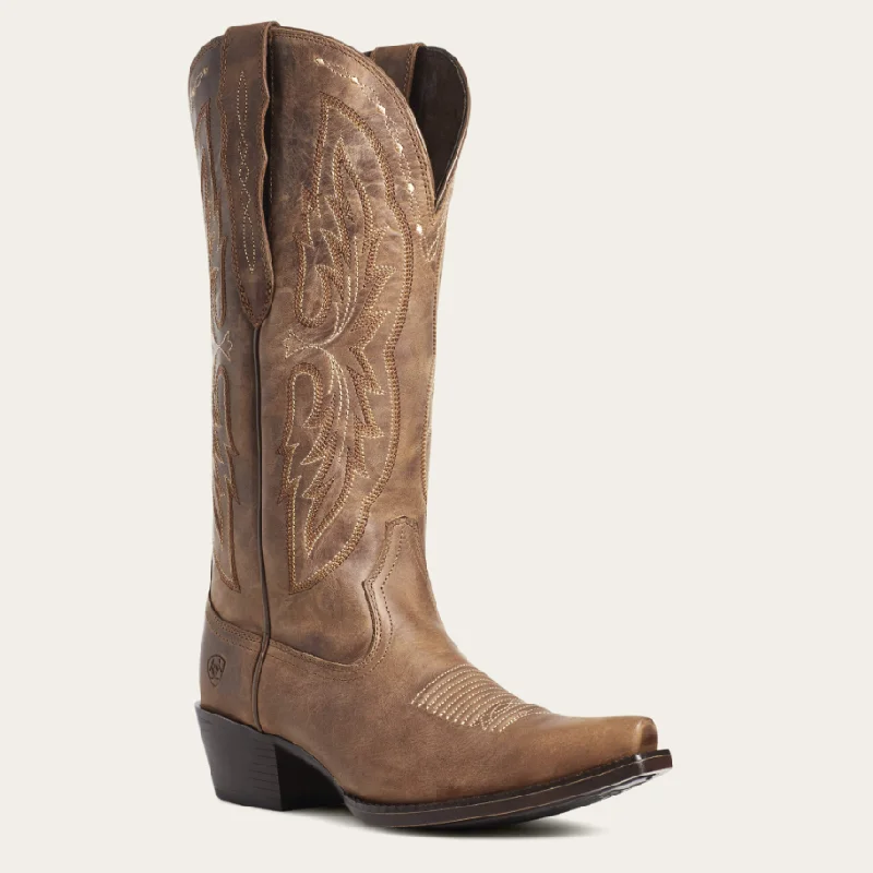 Ariat® Women's "Heritage X-Toe" Wide Calf Western Boots - Distressed Brown