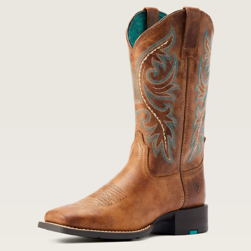 Ariat® Women's "Round Up Back Zip" Western Boots - Desert Sand